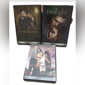 💞💞3 DVDs Twilight Movie Lot: Twilight, Breaking Dawn & New Moon